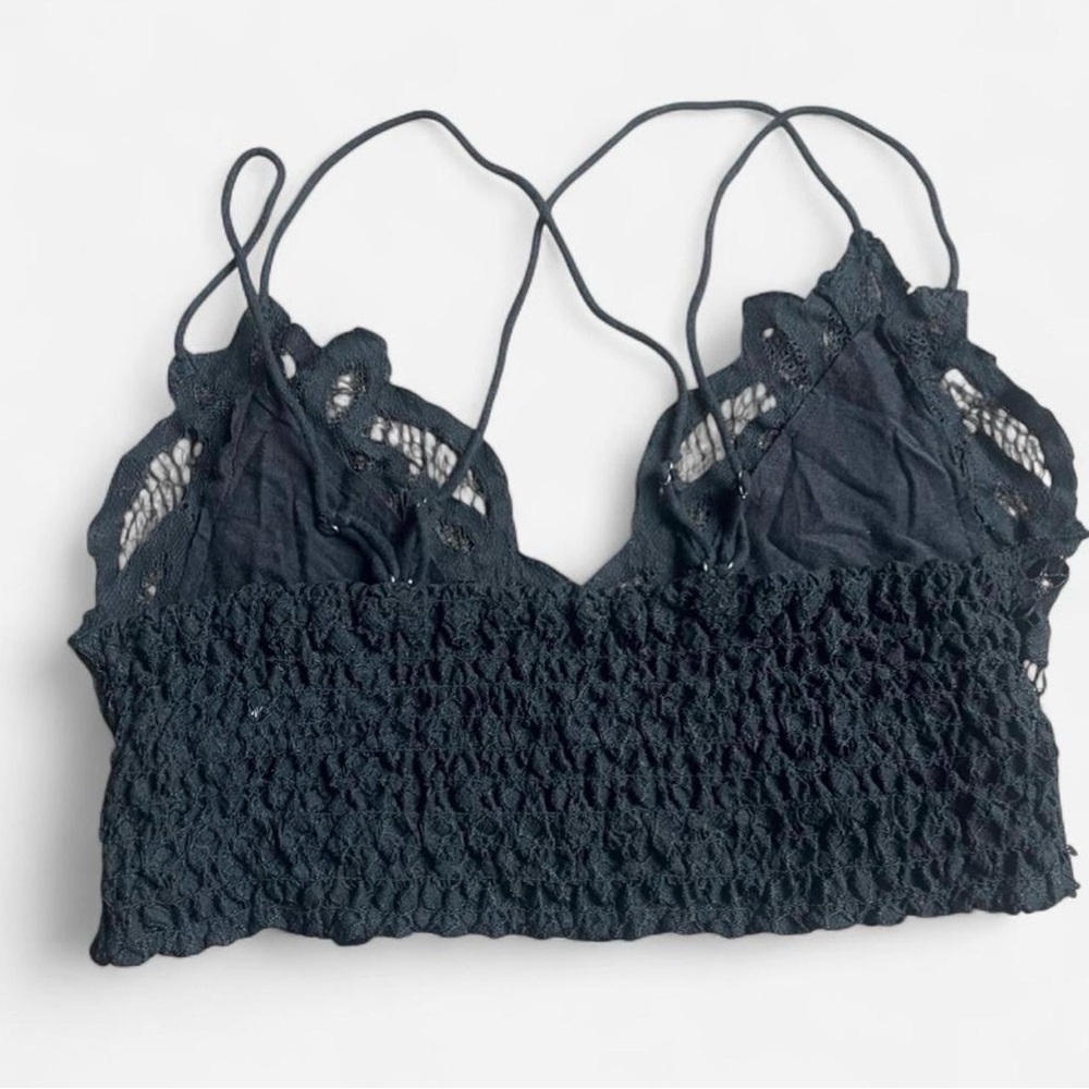 Free People Adella Black Lace Bralette Top with Adjustable Straps Sz M Boho - Picture 3 of 5